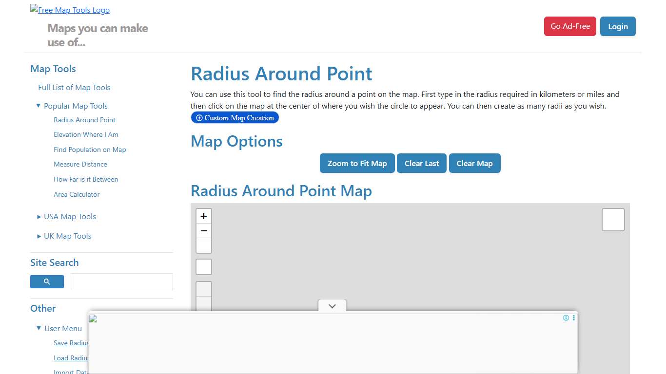 Radius Around a Point on a Map